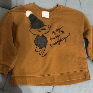 Zara Brown Bear Graphic Sweatshirt